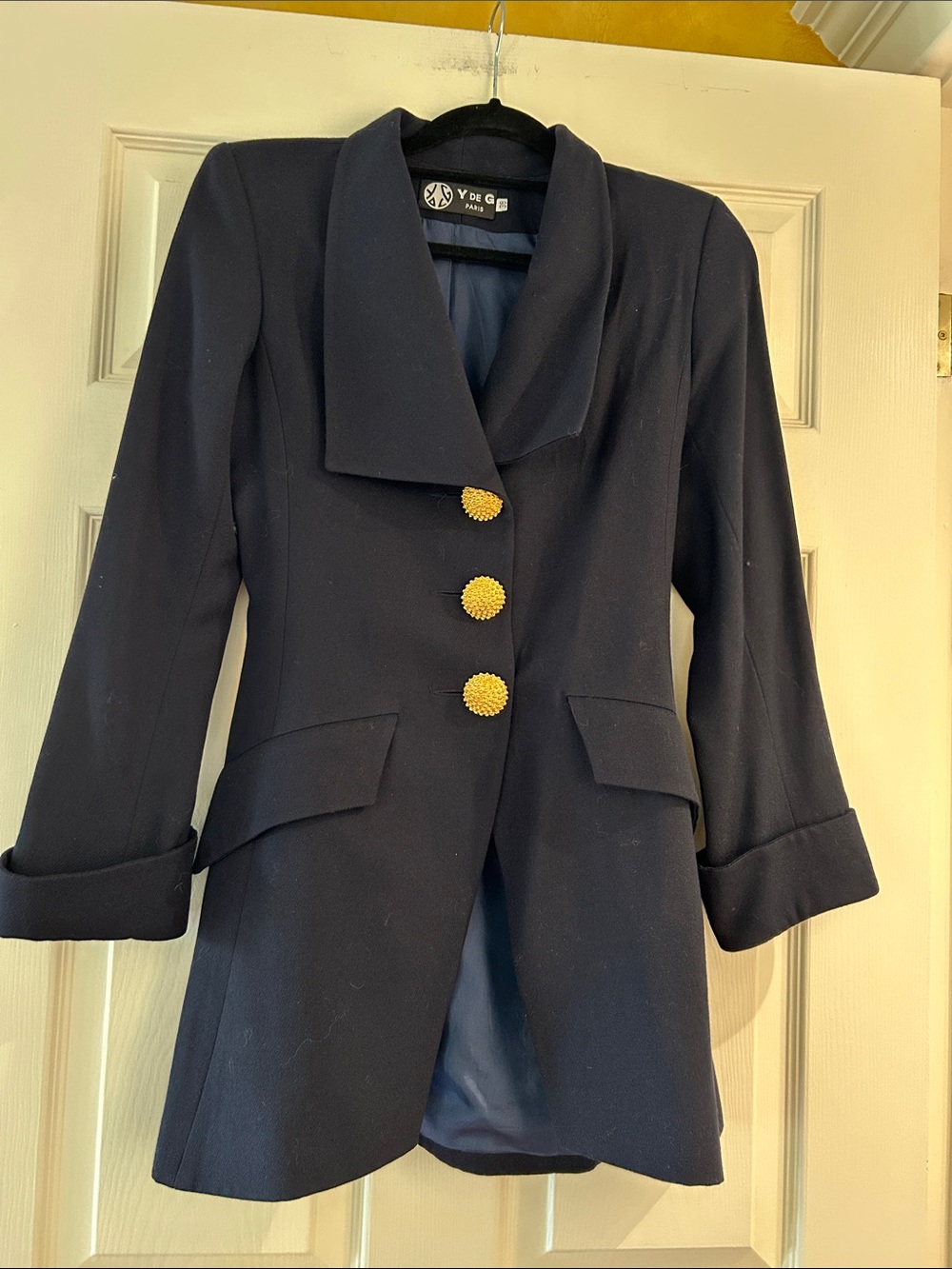Classic Navy Women's Blazer / Coat with Gold Buttons